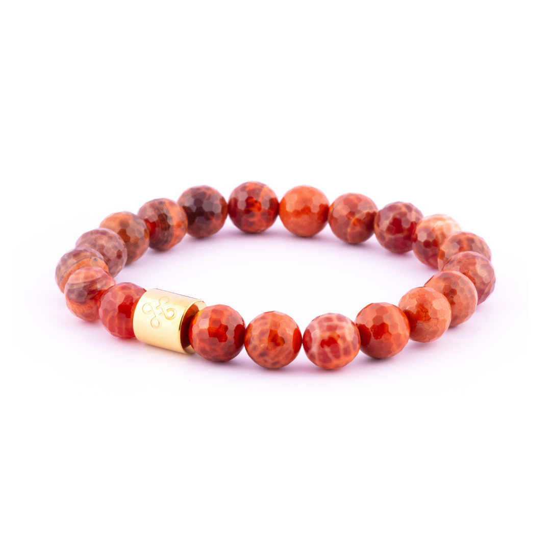 Classic Natural Faceted Fire Agate Bracelet