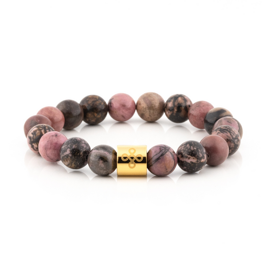 Classic Natural Rhodonite Bracelet