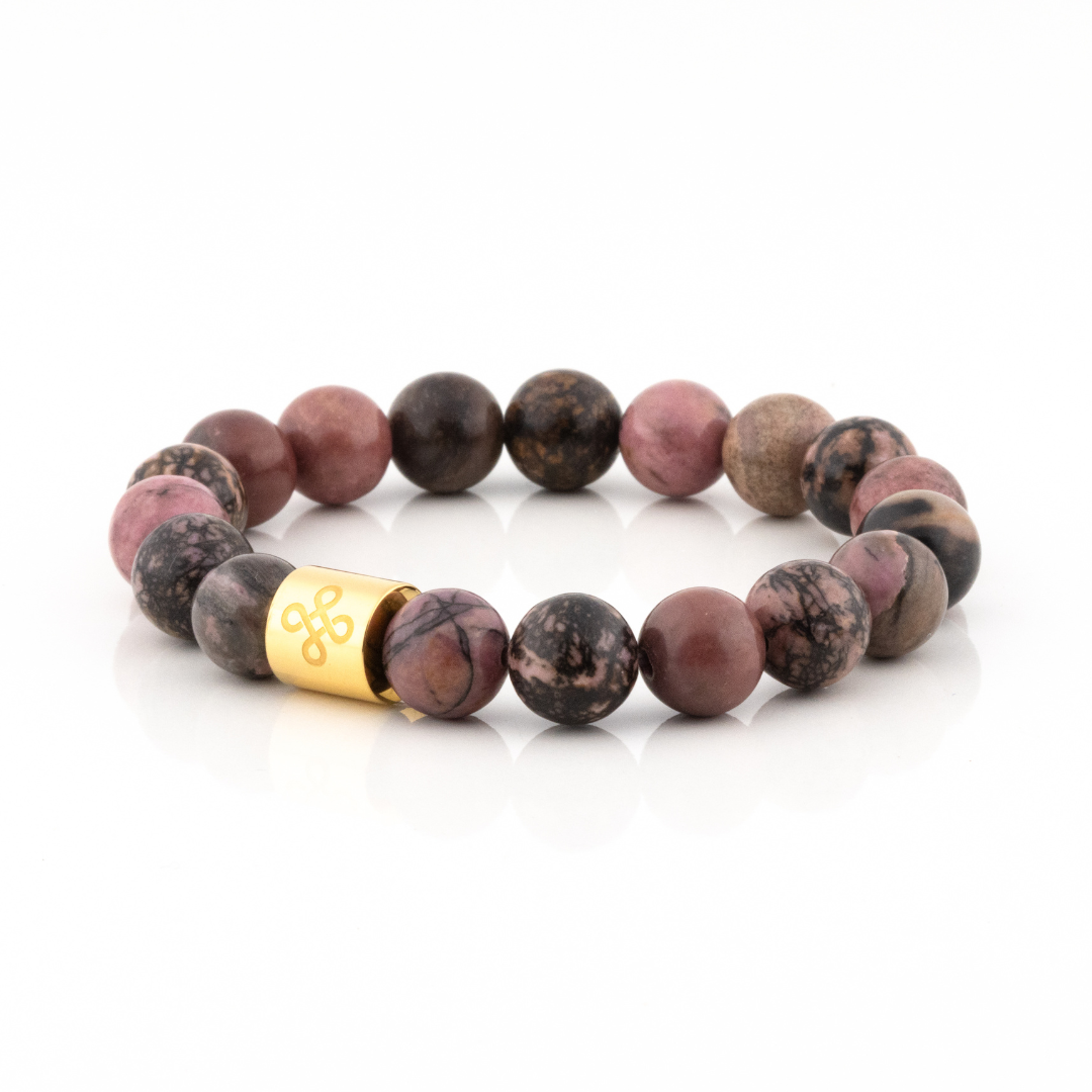 Classic Natural Rhodonite Bracelet