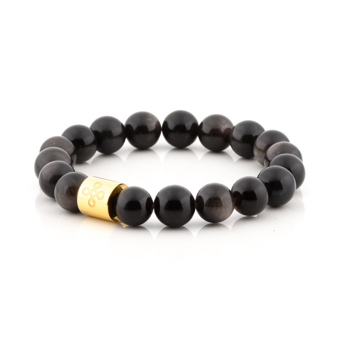 Classic Natural Silver Sheen Obsidian Bracelet
