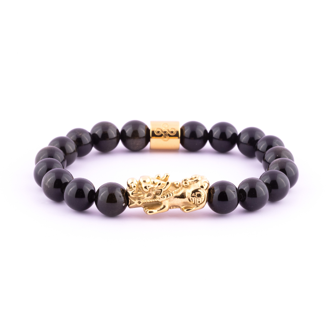 Lucky Piyao in Natural Black Onyx Bracelet