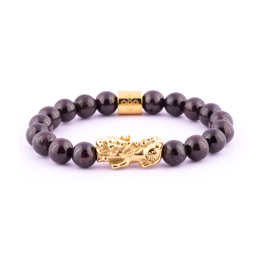 Lucky Piyao in Natural Garnet Bracelet