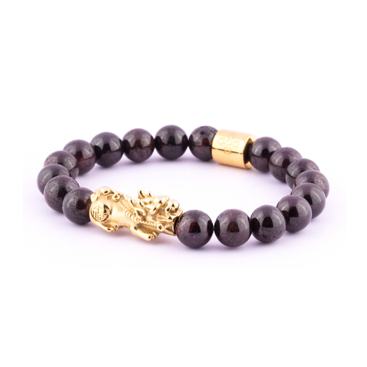 Lucky Piyao in Natural Garnet Bracelet