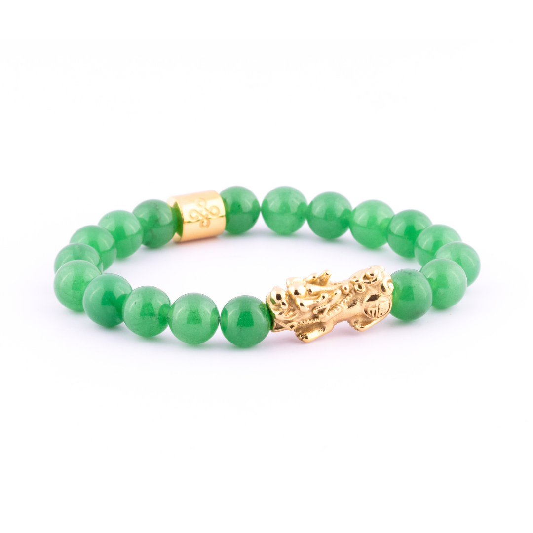 Lucky Piyao in Natural Green Jade Bracelet – Lucky Life Manila