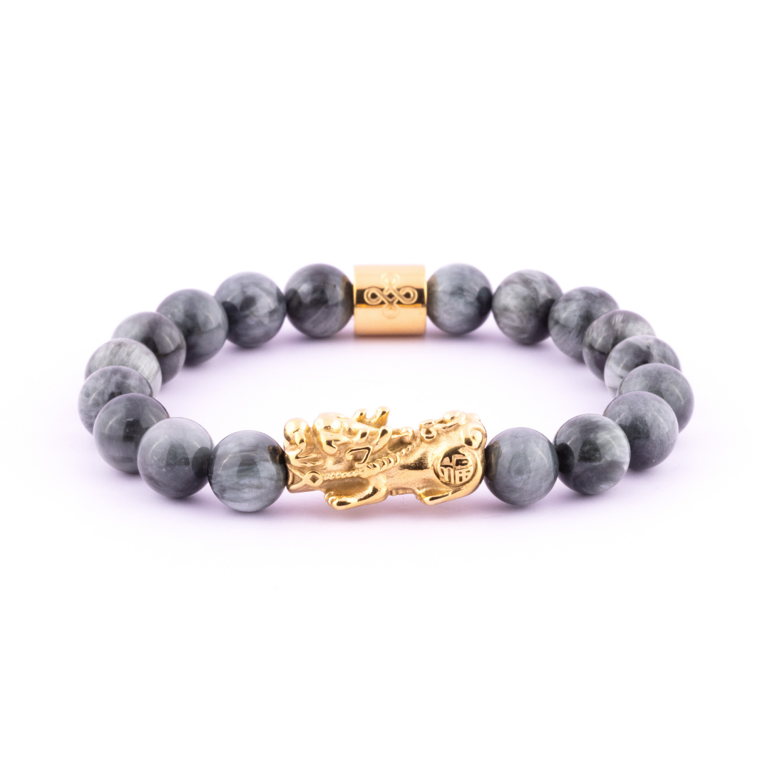 Lucky Piyao in Natural Grey Eagle Eye Bracelet