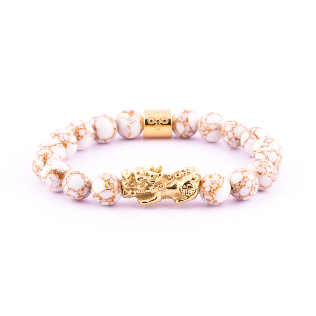 Lucky Piyao in Natural White Turquoise Bracelet