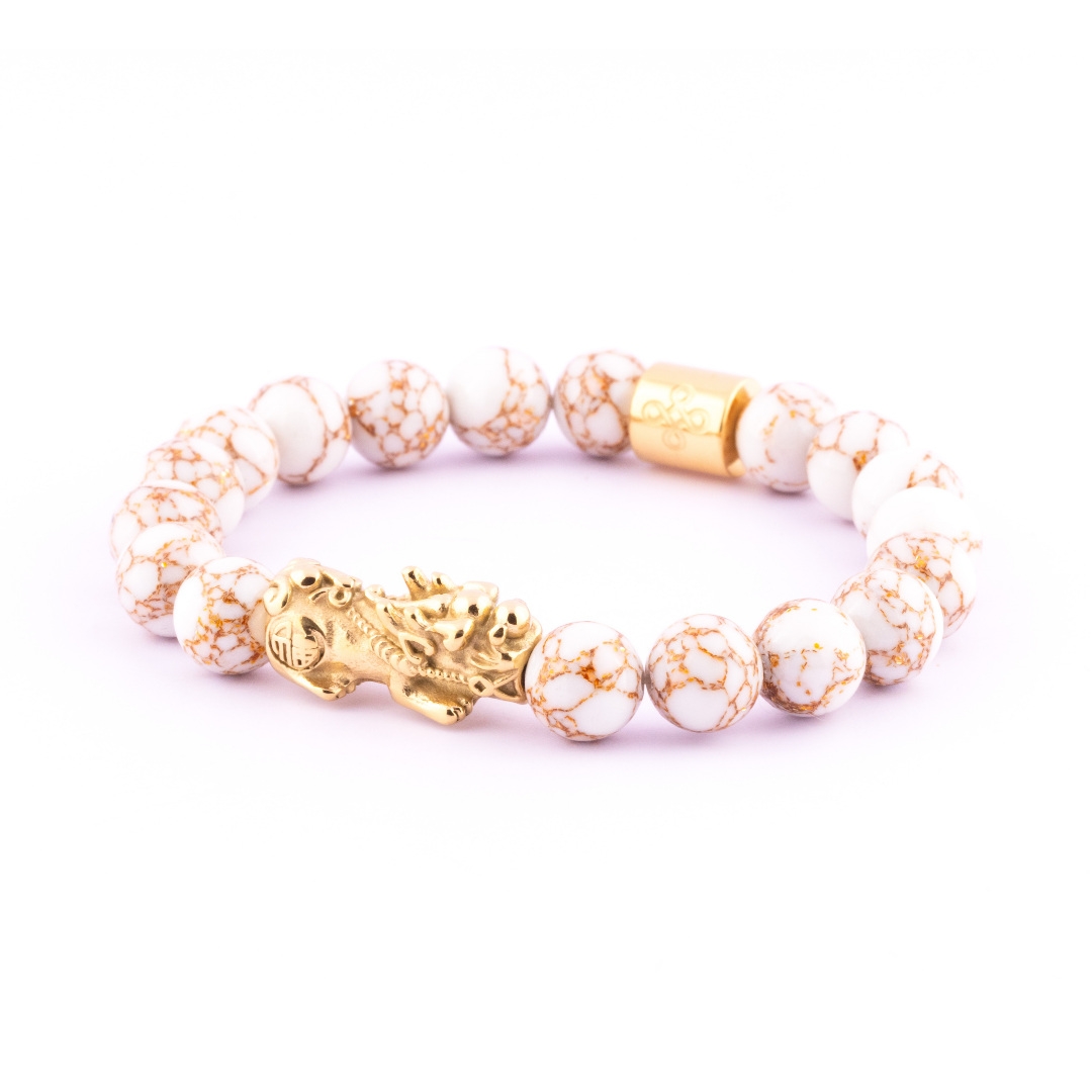 Lucky Piyao in Natural White Turquoise Bracelet