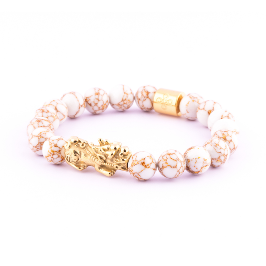 Lucky Piyao in Natural White Turquoise Bracelet