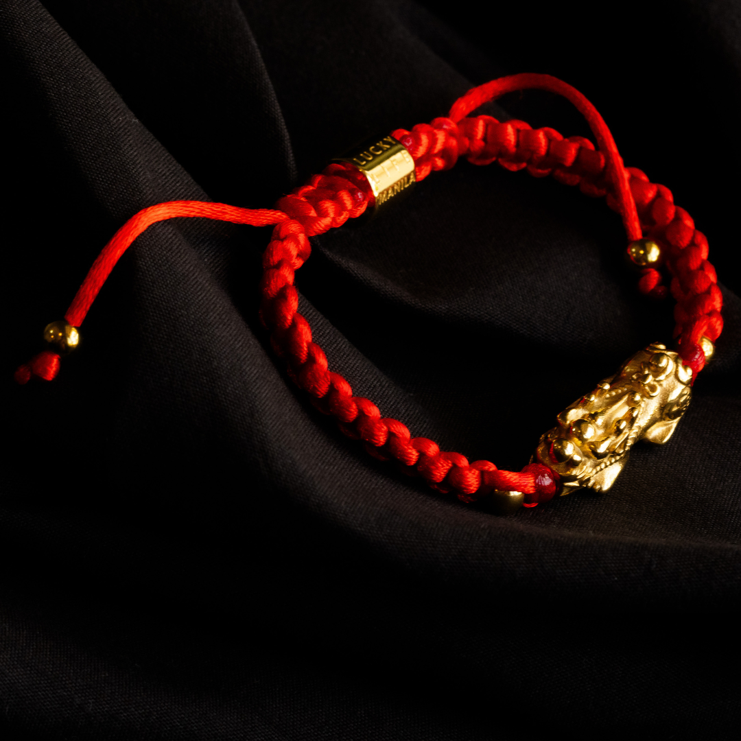 Lucky Piyao in Tibetan Red String Bracelet