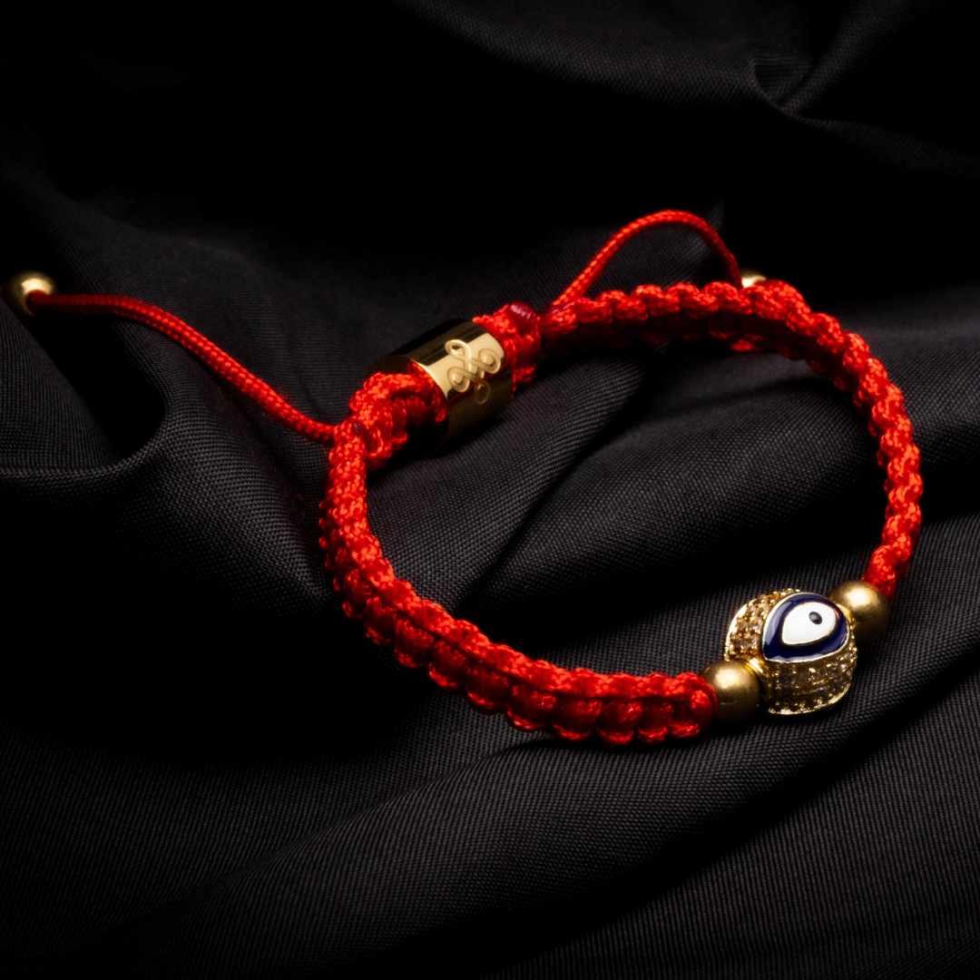 Evil Eye Charm in Tibetan Red String Shambhala Bracelet