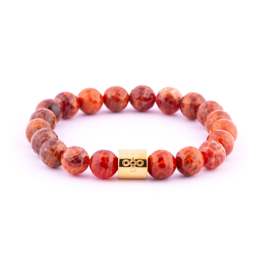 Classic Natural Faceted Fire Agate Bracelet