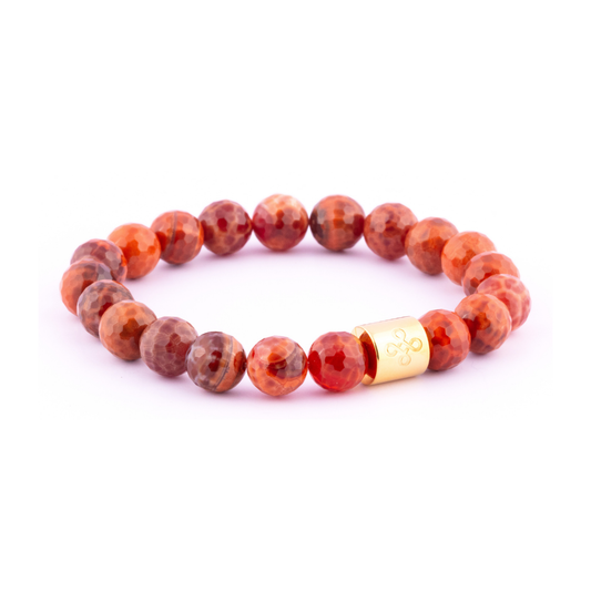 Classic Natural Faceted Fire Agate Bracelet