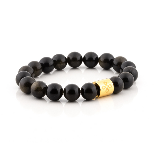 Classic Natural Gold Sheen Obsidian Bracelet
