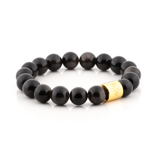 Classic Natural Silver Sheen Obsidian Bracelet