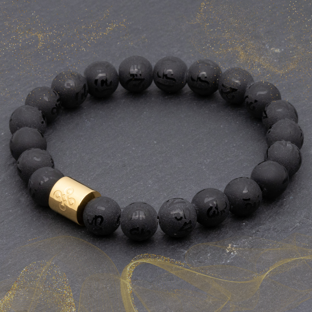 Classic Mantra Engraved Matte Black Onyx Bracelet - Lucky Life Manila