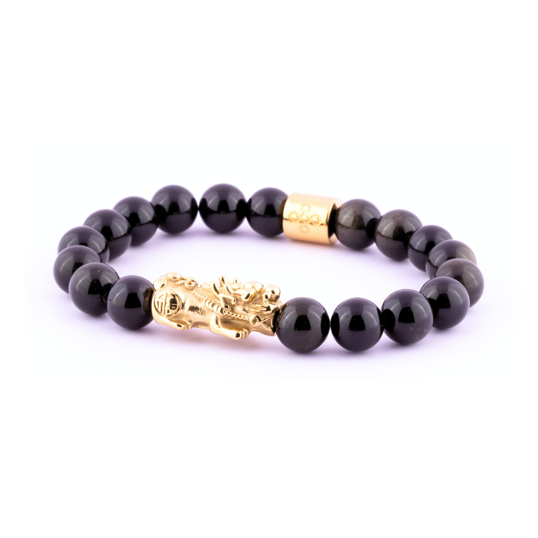 Lucky Piyao in Natural Black Onyx Bracelet