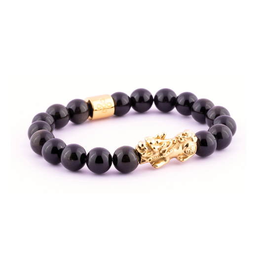 Lucky Piyao in Natural Black Onyx Bracelet