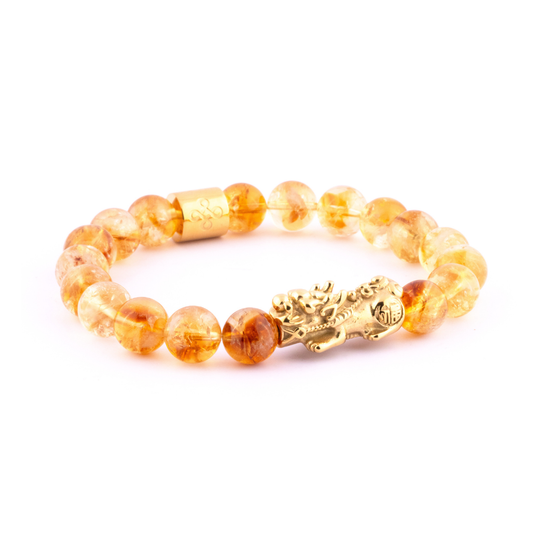 Lucky Piyao in Natural Citrine Bracelet, right-side view