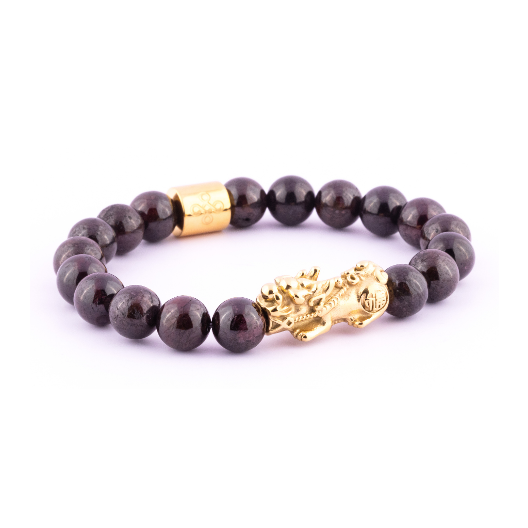 Lucky Piyao in Natural Garnet Bracelet