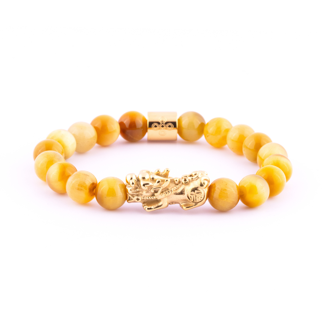 Lucky Piyao in Natural Golden Yellow Tiger's Eye Bracelet