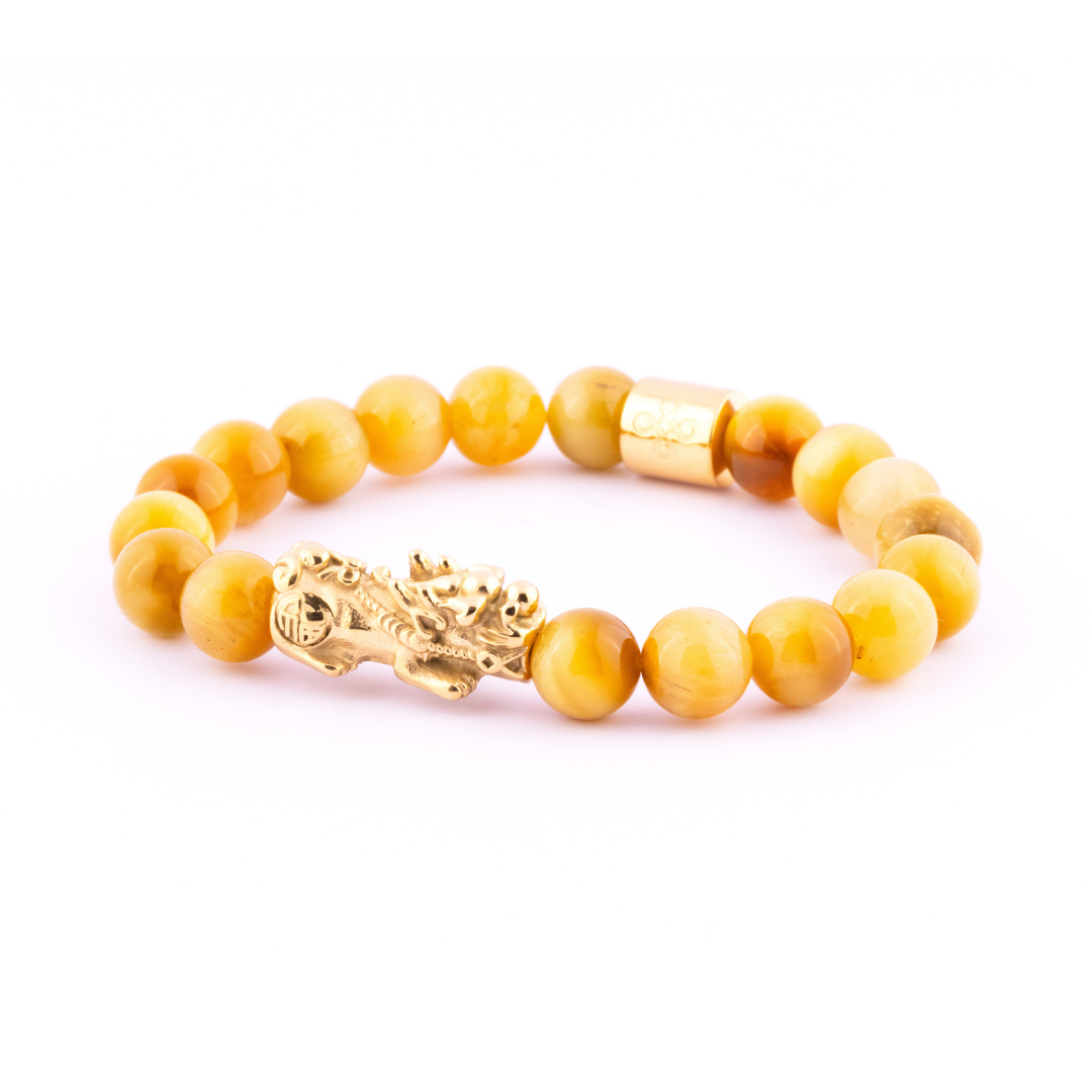Lucky Piyao in Natural Golden Yellow Tiger's Eye Bracelet