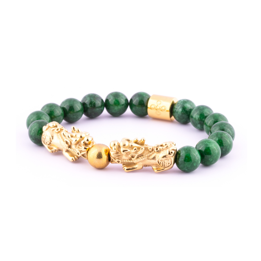 Emperor's Luck III Bracelet (Double Lucky Piyao in Natural Imperial Jade)