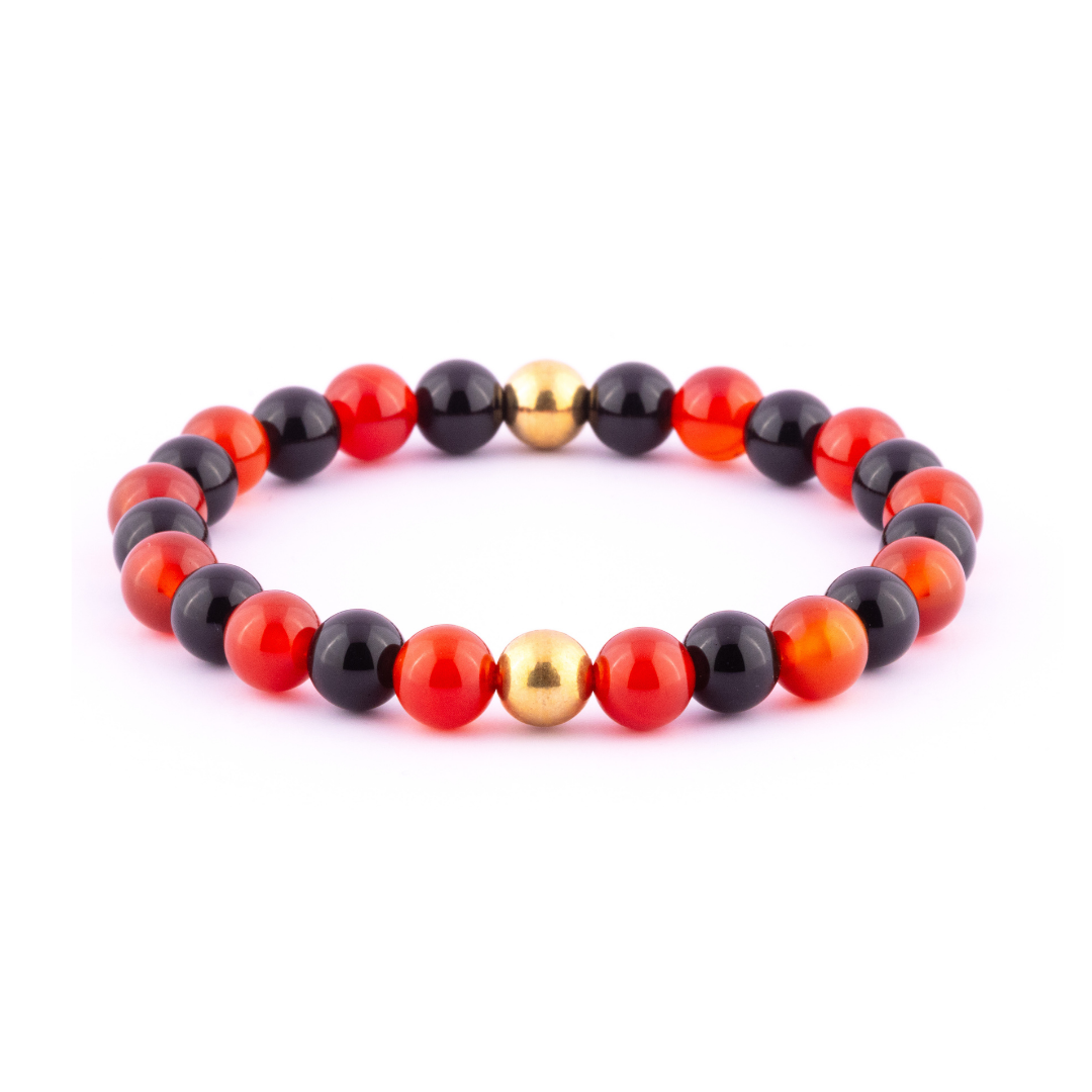 Pwera Usog | Anti-Usog Bracelet (Natural Red Agate and Black Onyx 8mm)