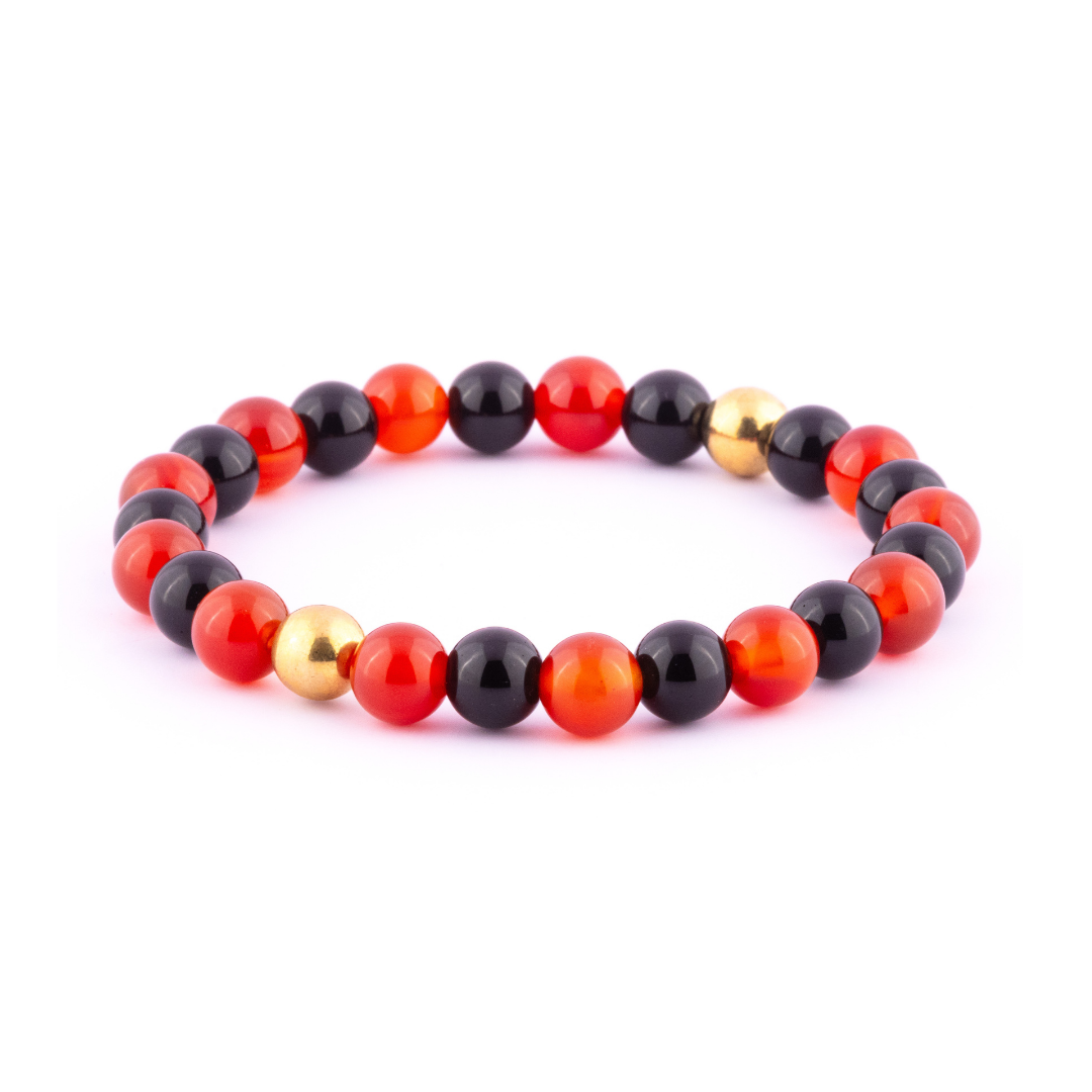 Pwera Usog | Anti-Usog Bracelet (Natural Red Agate and Black Onyx 8mm)