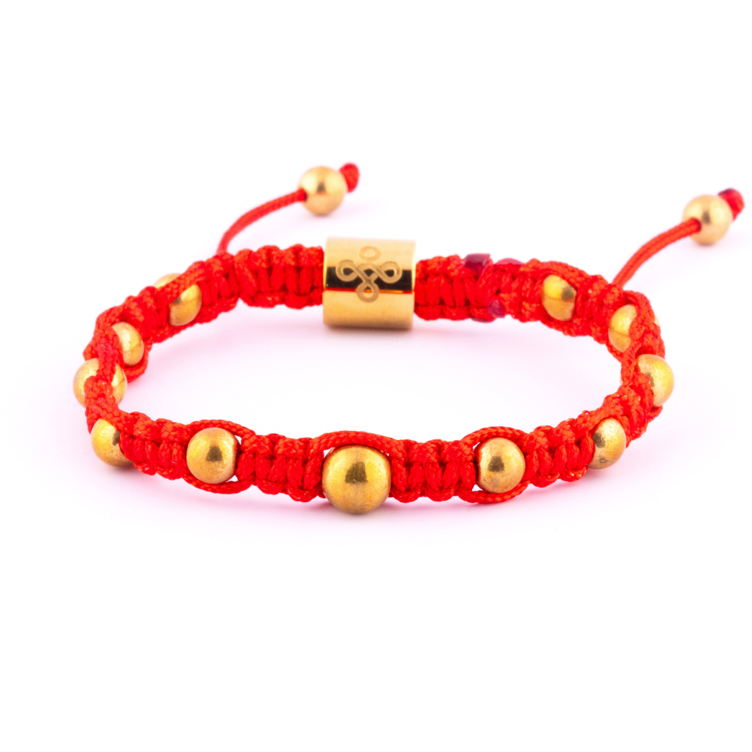 Natural Pyrite in Tibetan Red String Bracelet