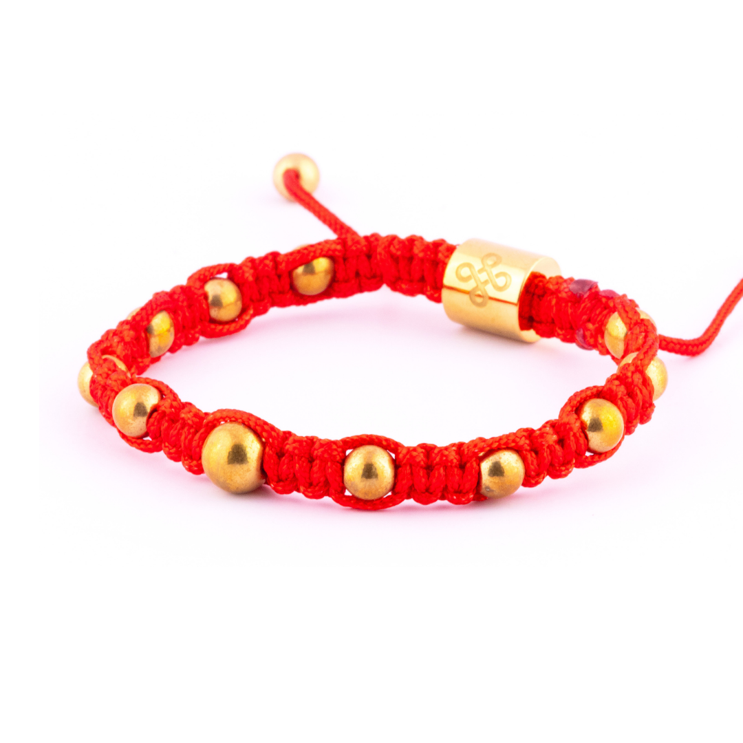 Natural Pyrite in Tibetan Red String Bracelet
