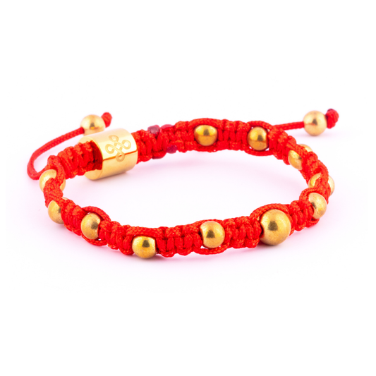 Natural Pyrite in Tibetan Red String Bracelet