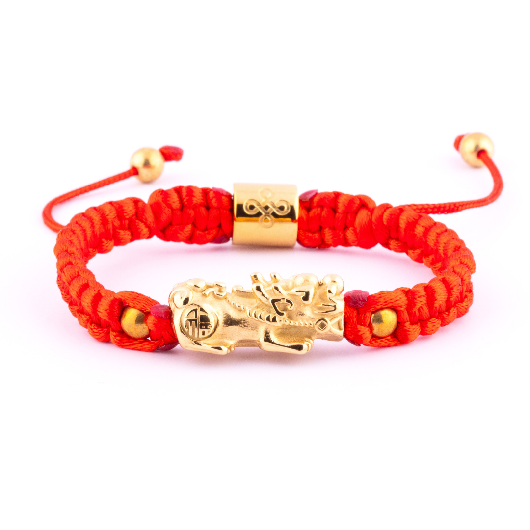 Lucky Piyao in Tibetan Red String Shamballa Bracelet