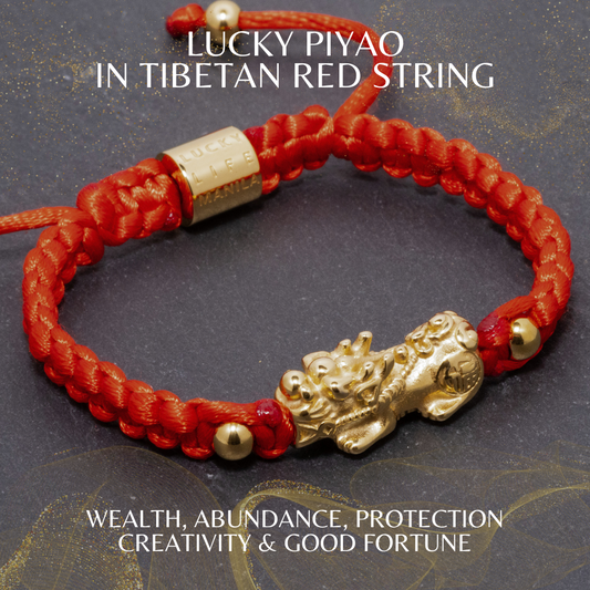 Lucky Piyao in Tibetan Red String Bracelet