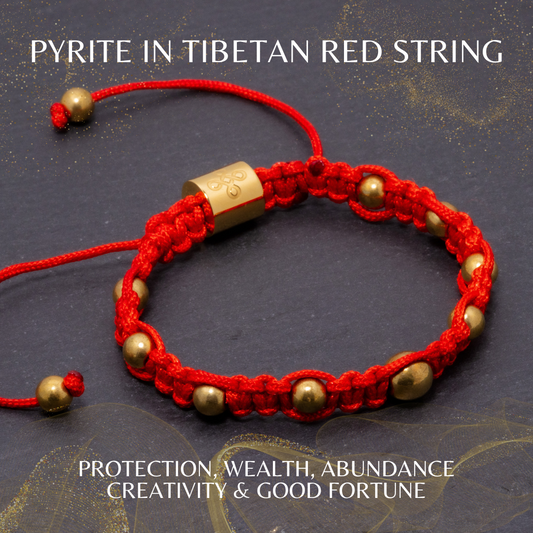 Pyrite in Tibetan Red String Bracelet