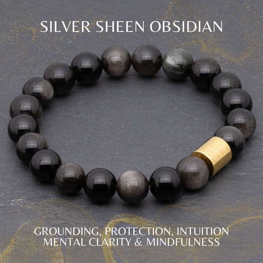 Classic Silver Sheen Obsidian Bracelet